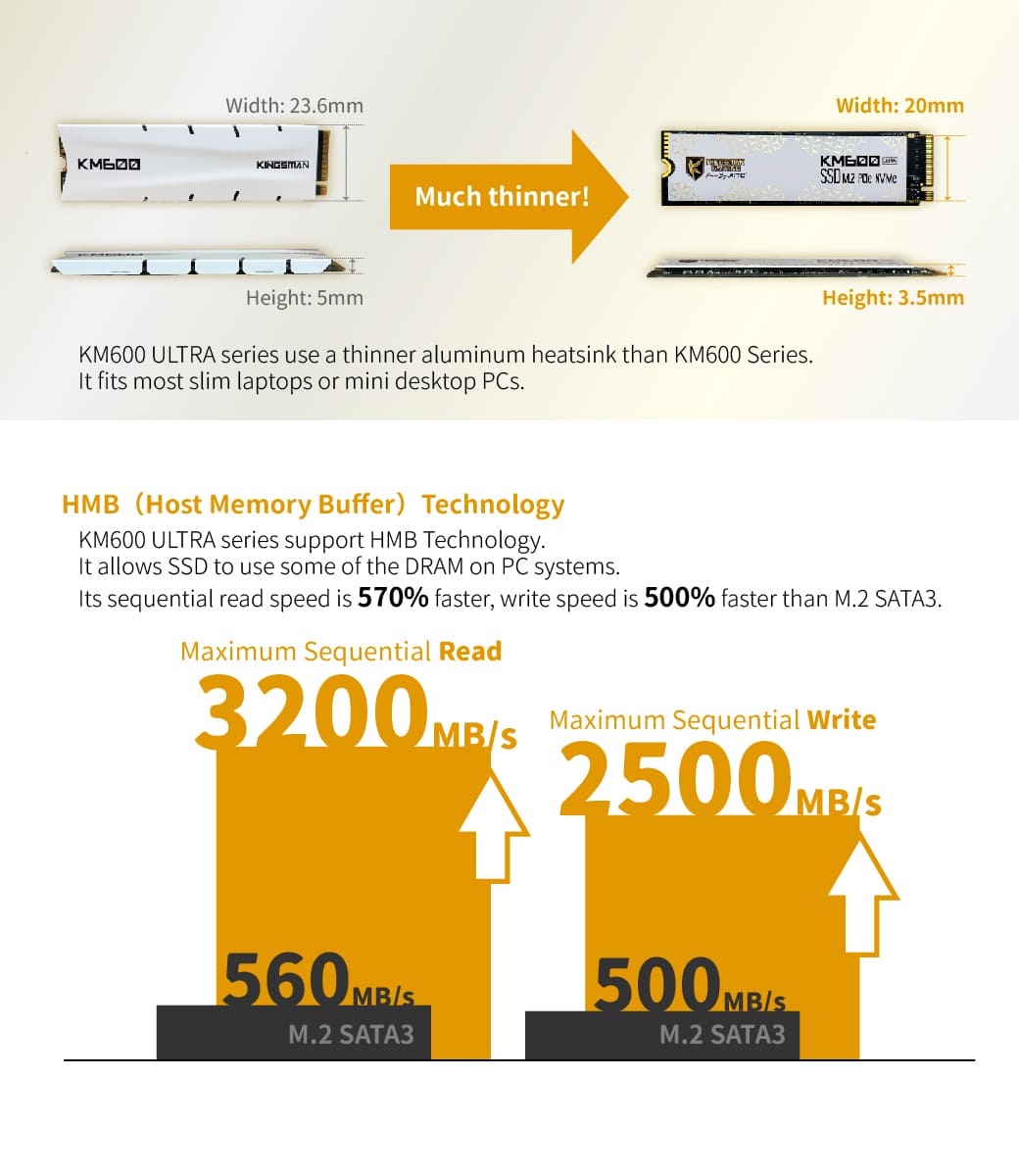 Aitc kingsman km600 ultra m 2 2280 512gb pcie 3 0 x4 with nvme 1 3 3d