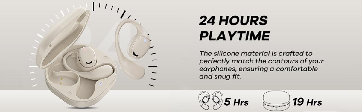 Open Ear Headphones - Airflow Pro Bluetooth 5.3 Wireless Earbud, TWS Wireless Earphones Headset for