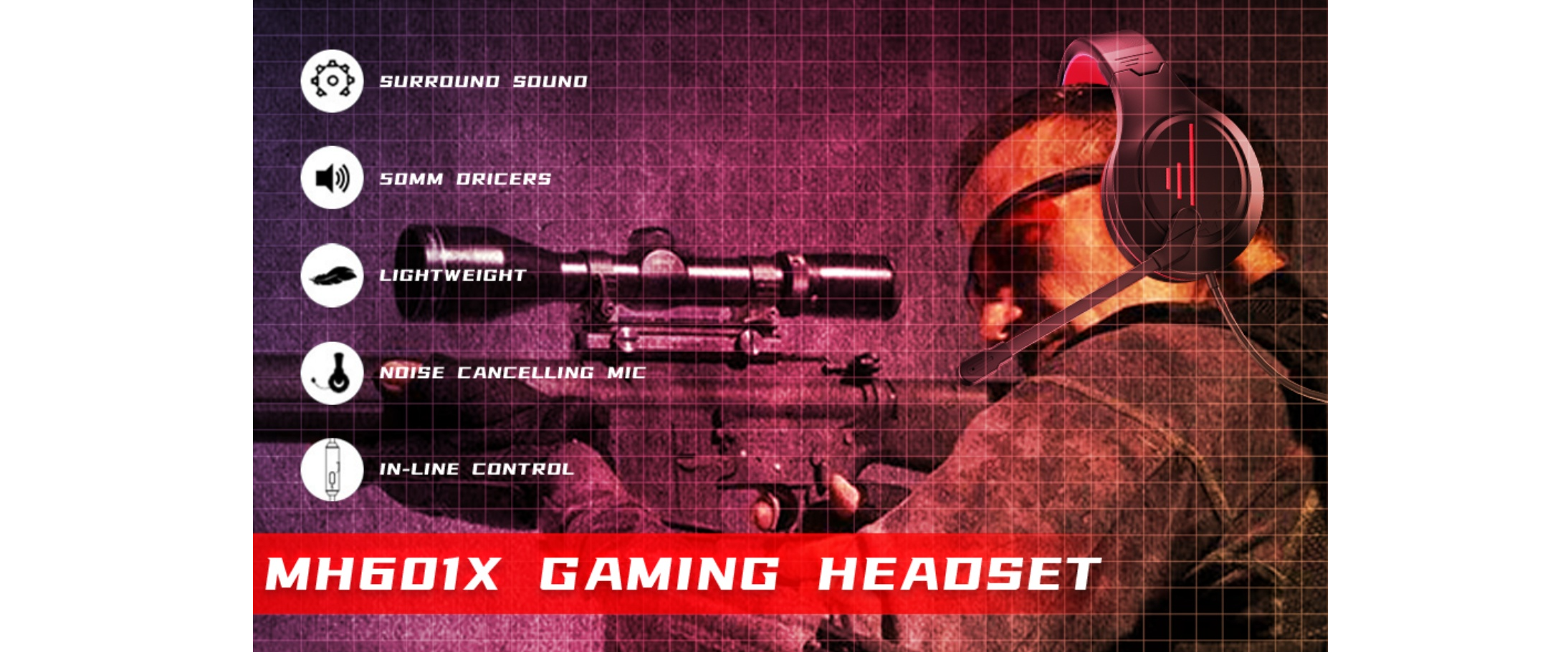 INMISS MH601X Gaming Headset, Key Specs
