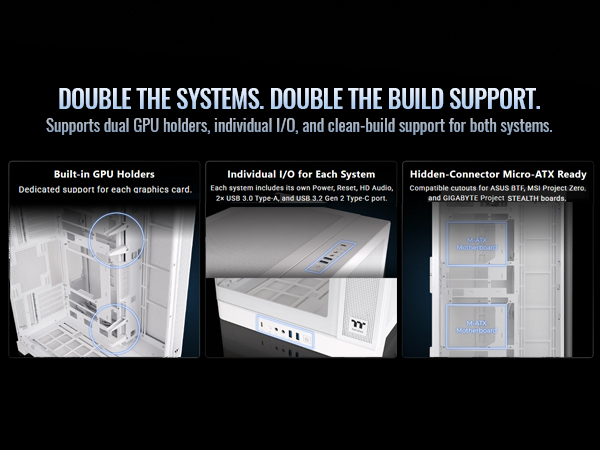 Thermaltake CAPO X Dual System Chassis - Snow