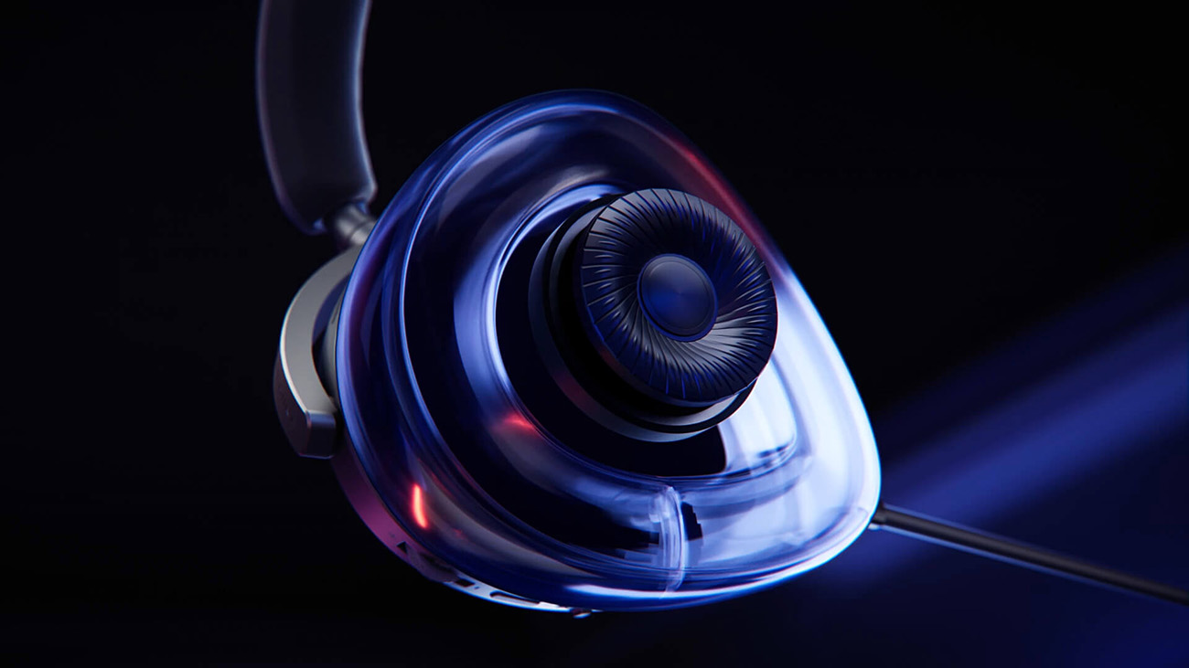 Close-up cutaway view of the ROG Delta II 50 mm titanium-plated diaphragm driver
