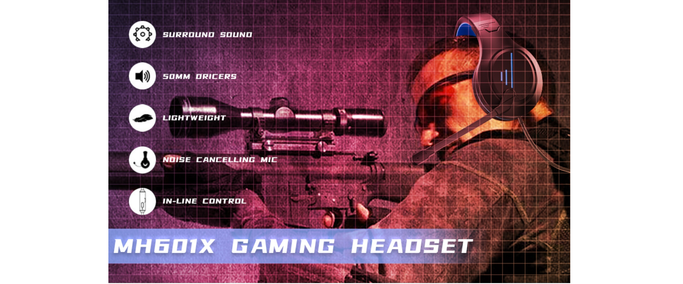 Anivia MH601X gaming headset core features