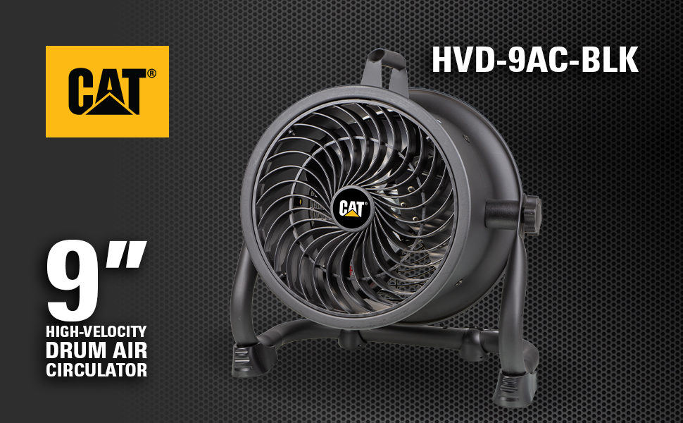 Caterpillar® CF-HVD-9AC-BLK 9 inch High-Velocity Drum Fan