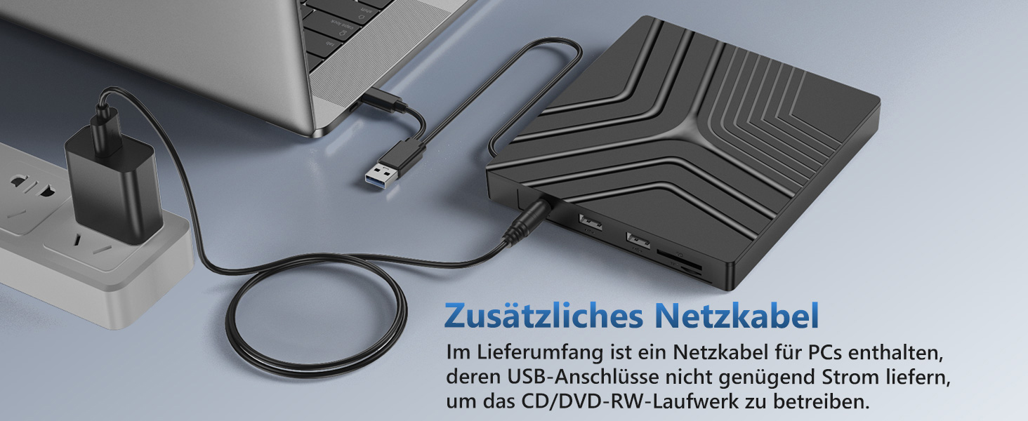 5 in 1 External DVD Drive for Laptop Desktop PC MacBook, USB 3.0 Type C External DVD Burner Optical