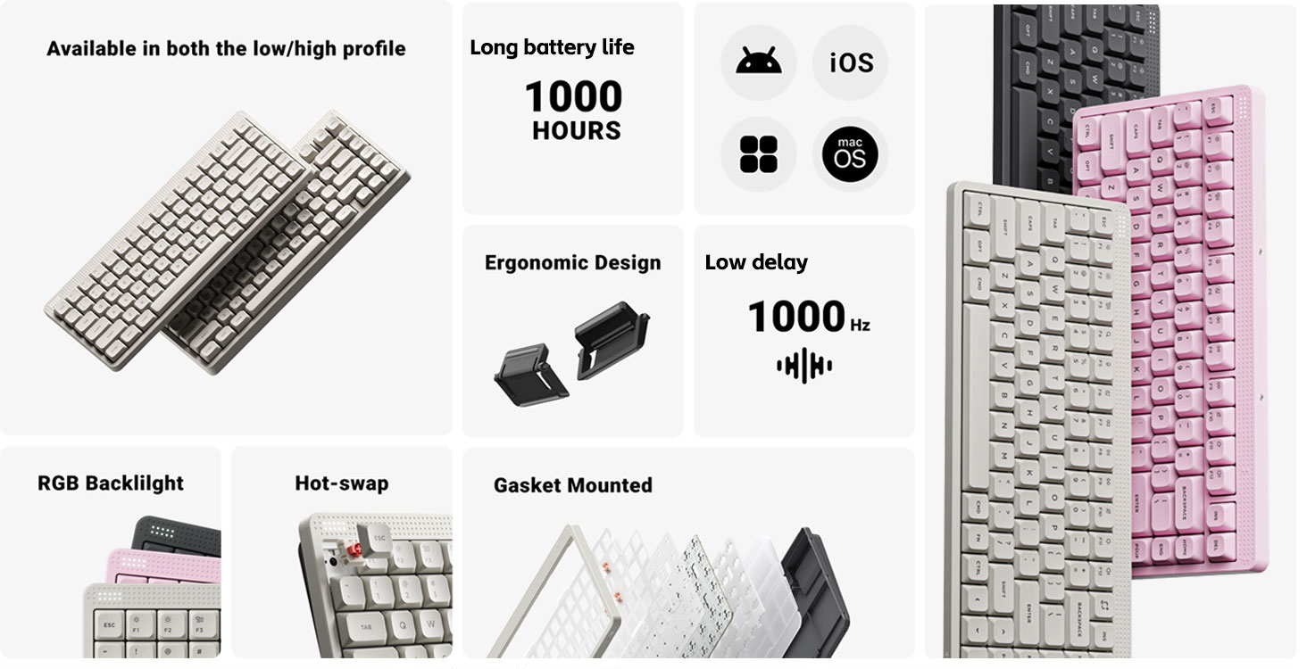 NuPhy Node75 High-Profile Wireless Mechanical Keyboard