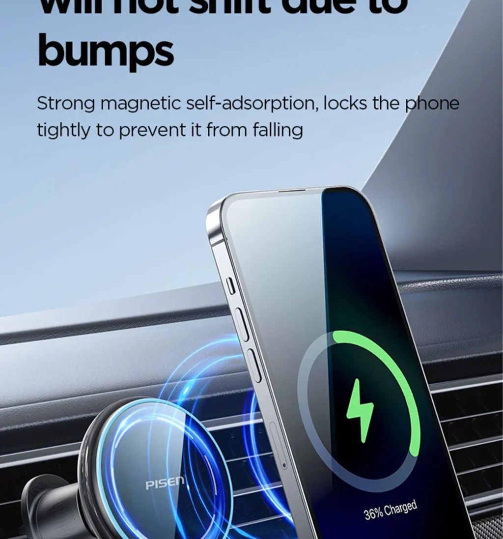 PISEN TP-C70 Qi2 magnetic wireless car charger mount