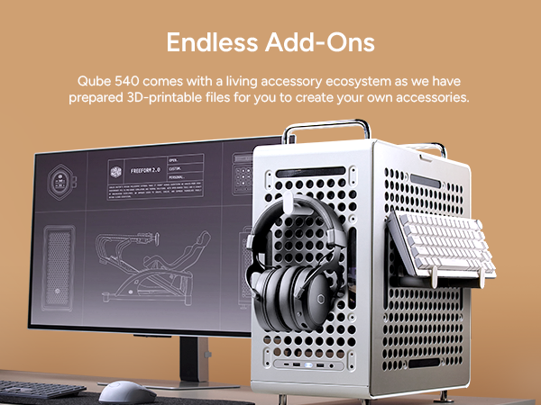 Cooler Master QUBE 540 Moonstone ATX Mid-Tower PC Case 