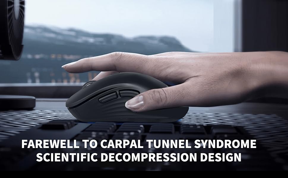 Wireless Mouse, 2.4G Ergonomic Optical Mouse, Computer 2.4G RF Wireless Mouse