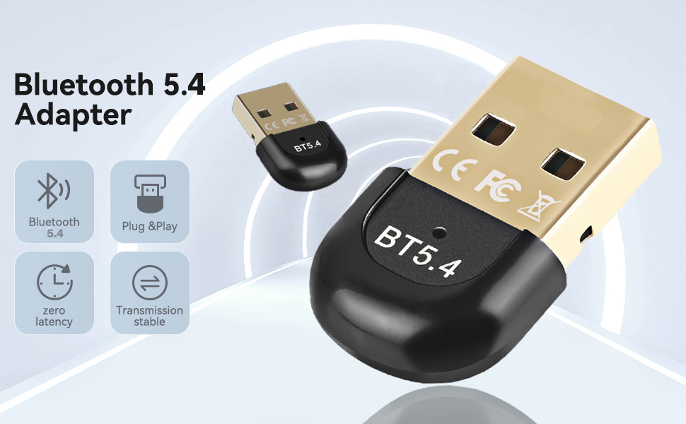 USB Bluetooth 5.4 adapter, allows your PC/laptop to connect Bluetooth enabled devices