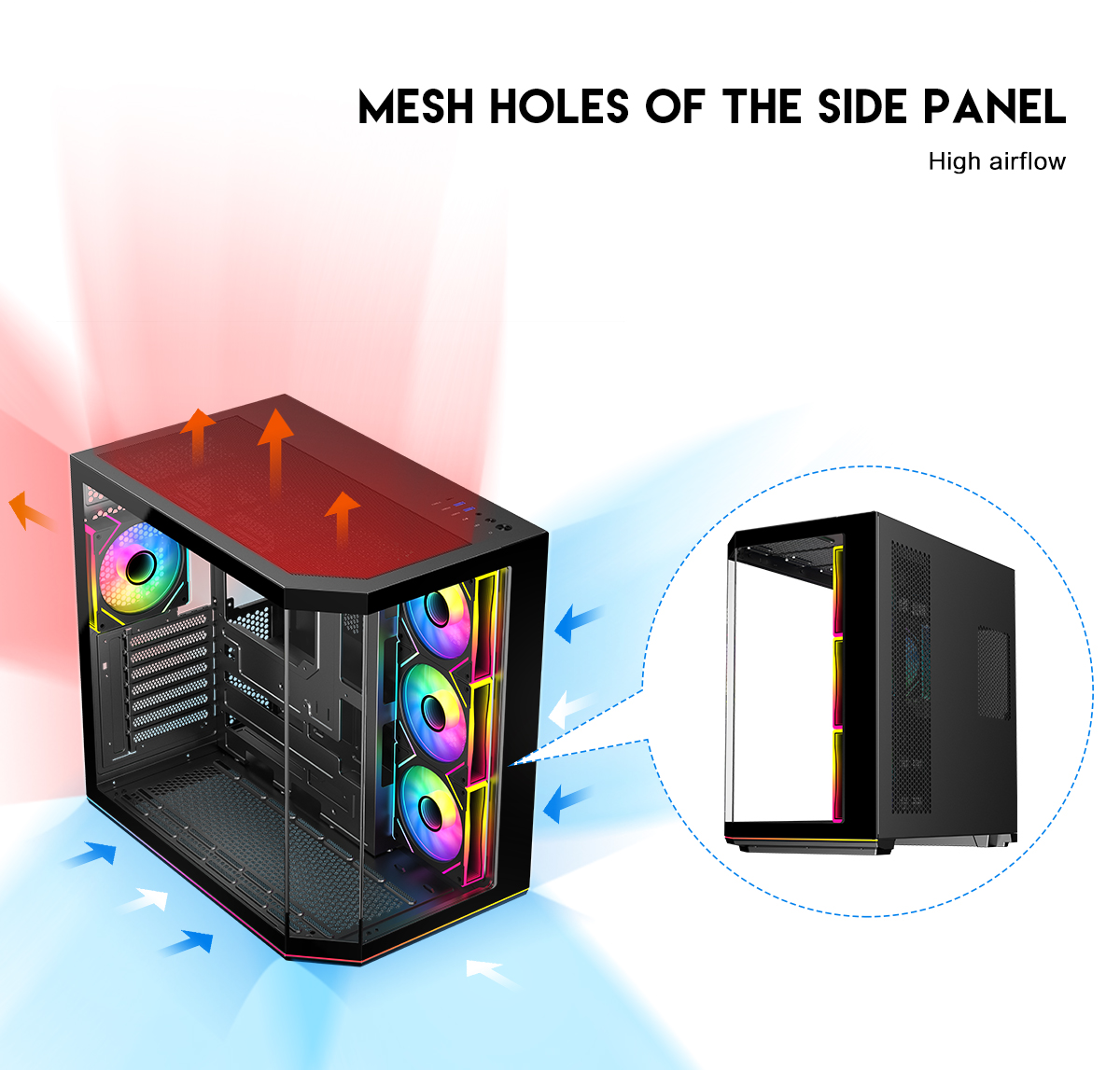 DIYPC ARGB-N3-PRO Black Tempered Glass ATX Gaming Computer Case