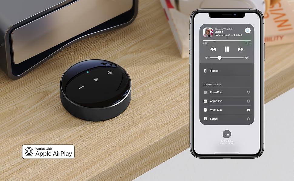 WiiM Mini AirPlay 2 Wireless Audio Streamer