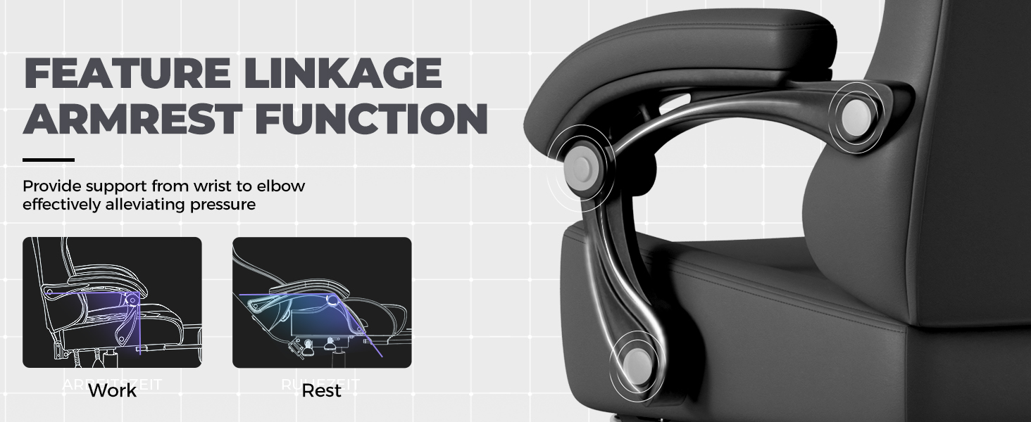 Gaming Chair, Big and Tall, High Back Ergonomic with Pocket Spring Cushion, Footrest, Lumbar Support
