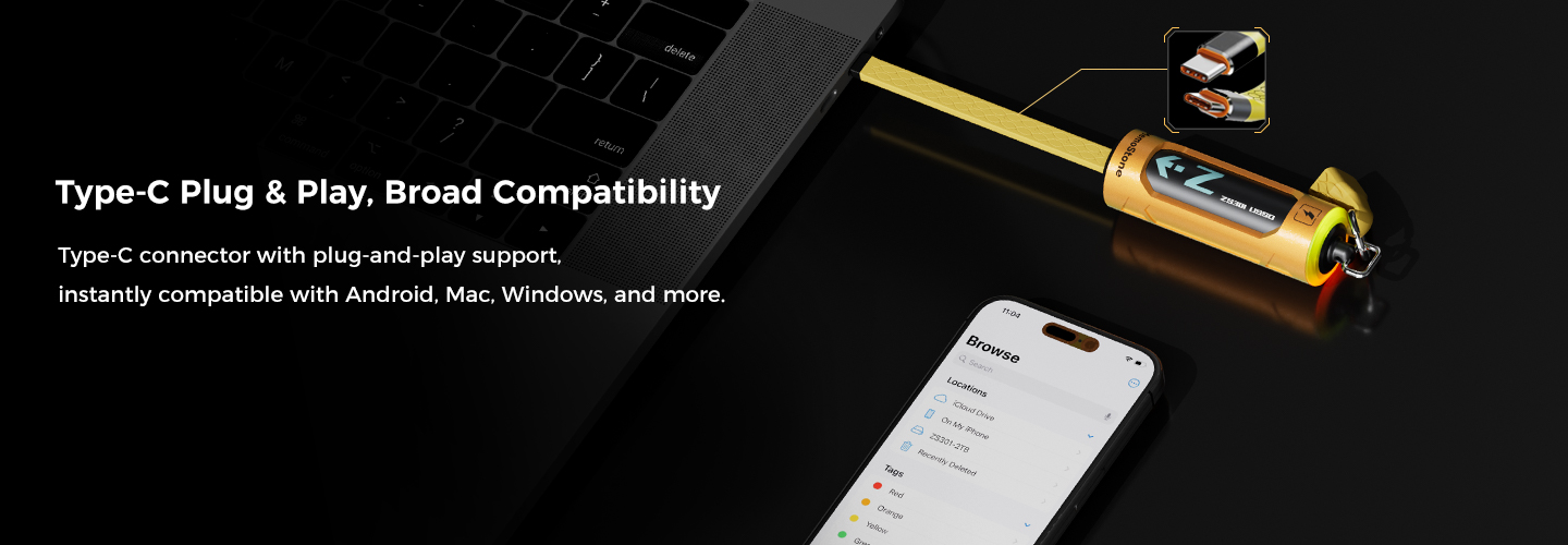 Type-C Plug & Play, Broad Compatibility