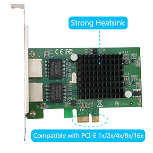 pci-e to dual port rj45 network adapter card