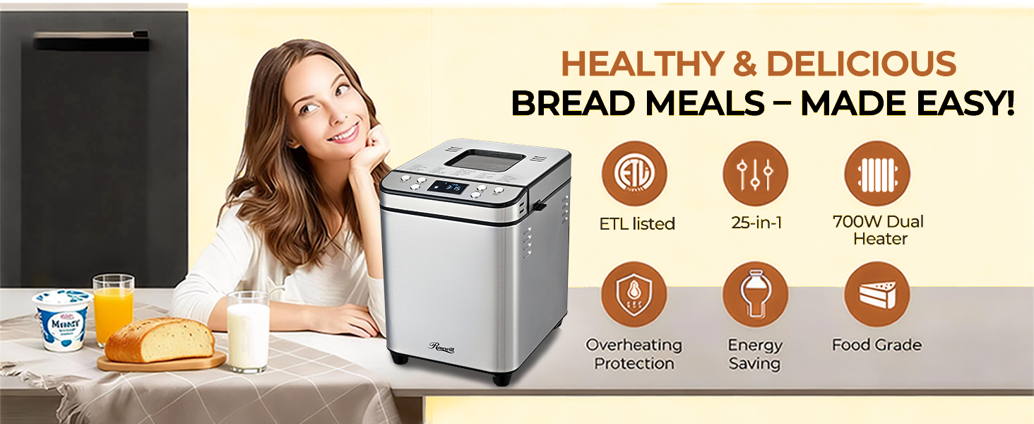 Rosewill 25-in-1 Automatic Bread Maker Machine