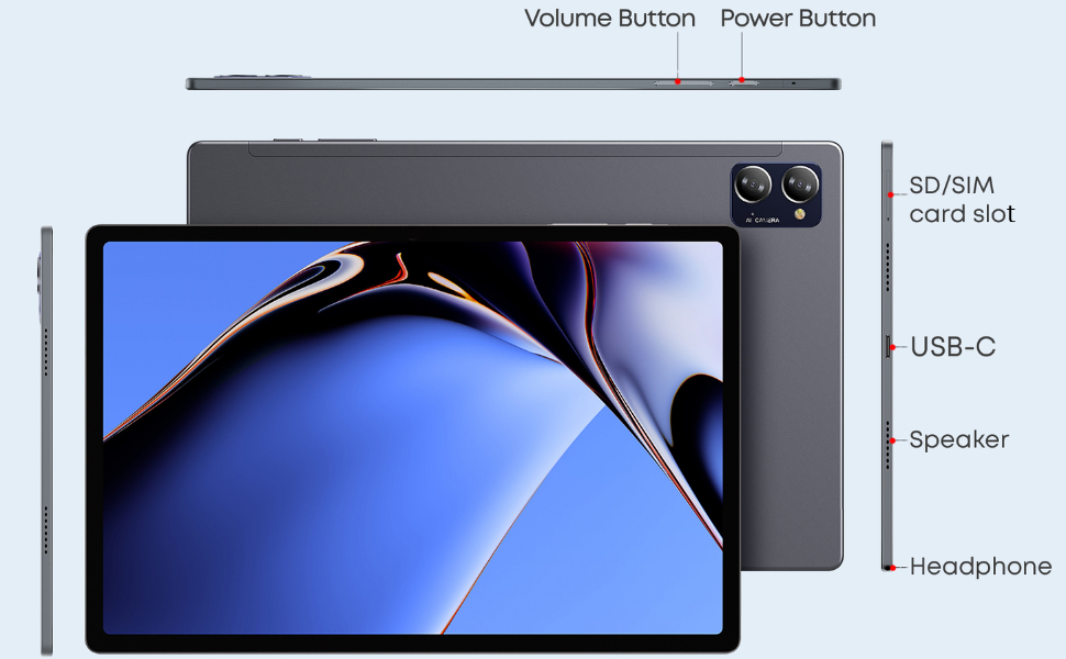 CHUWI Hipad Xpro Tablet PC 10.51", Android 12 Tablets, 6GB RAM 128GB ...