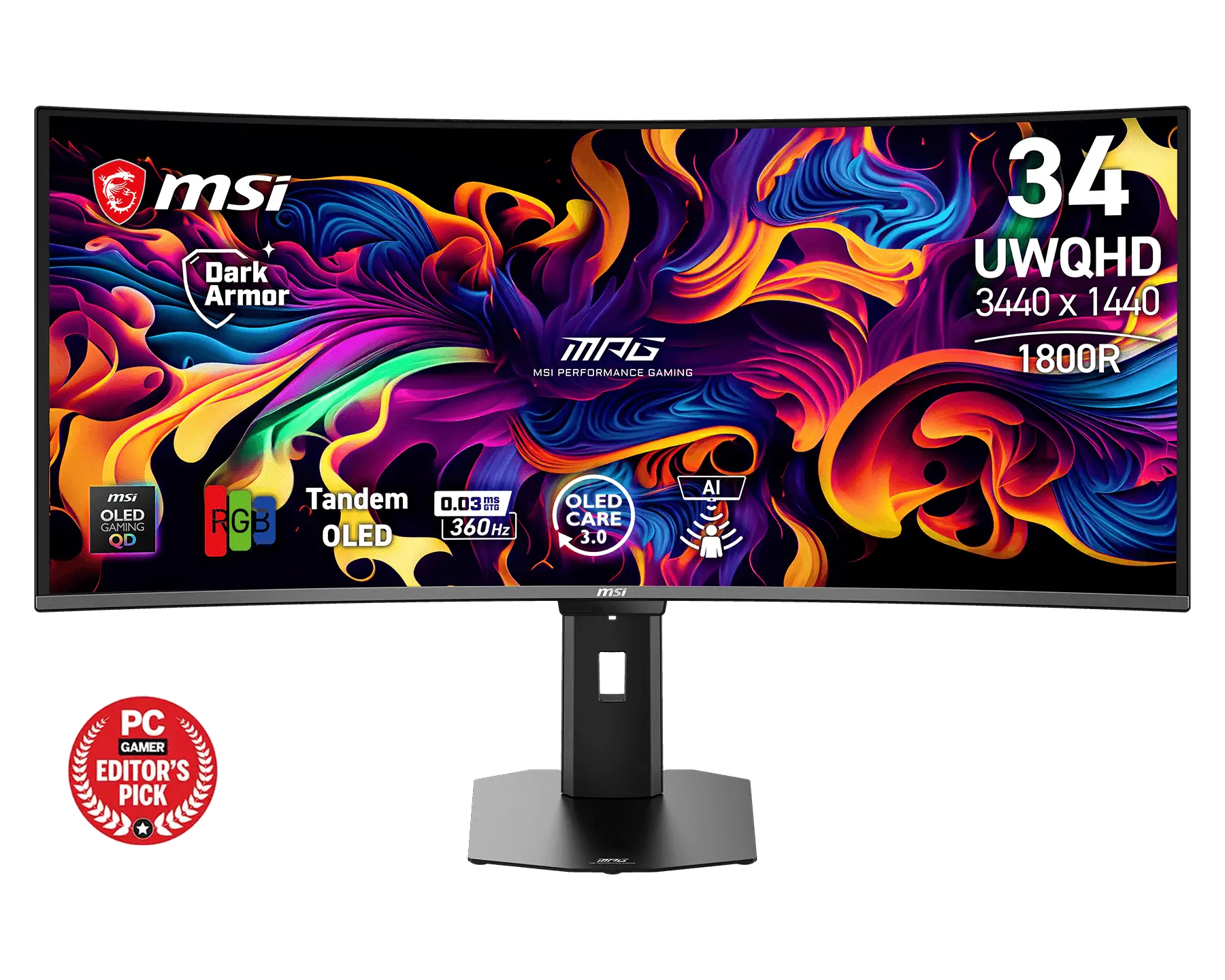 MSI MPG 341CQR QD-OLED X36 Curved Gaming Monitor