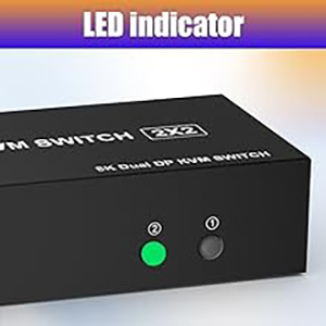 LED Indicator When switching to which PC, the LED will tell you whether PC1 or PC2 is active