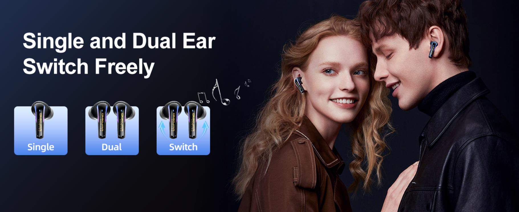 2.4G Wireless Gaming Earbuds with ENC Mic, 20ms Low-Latency