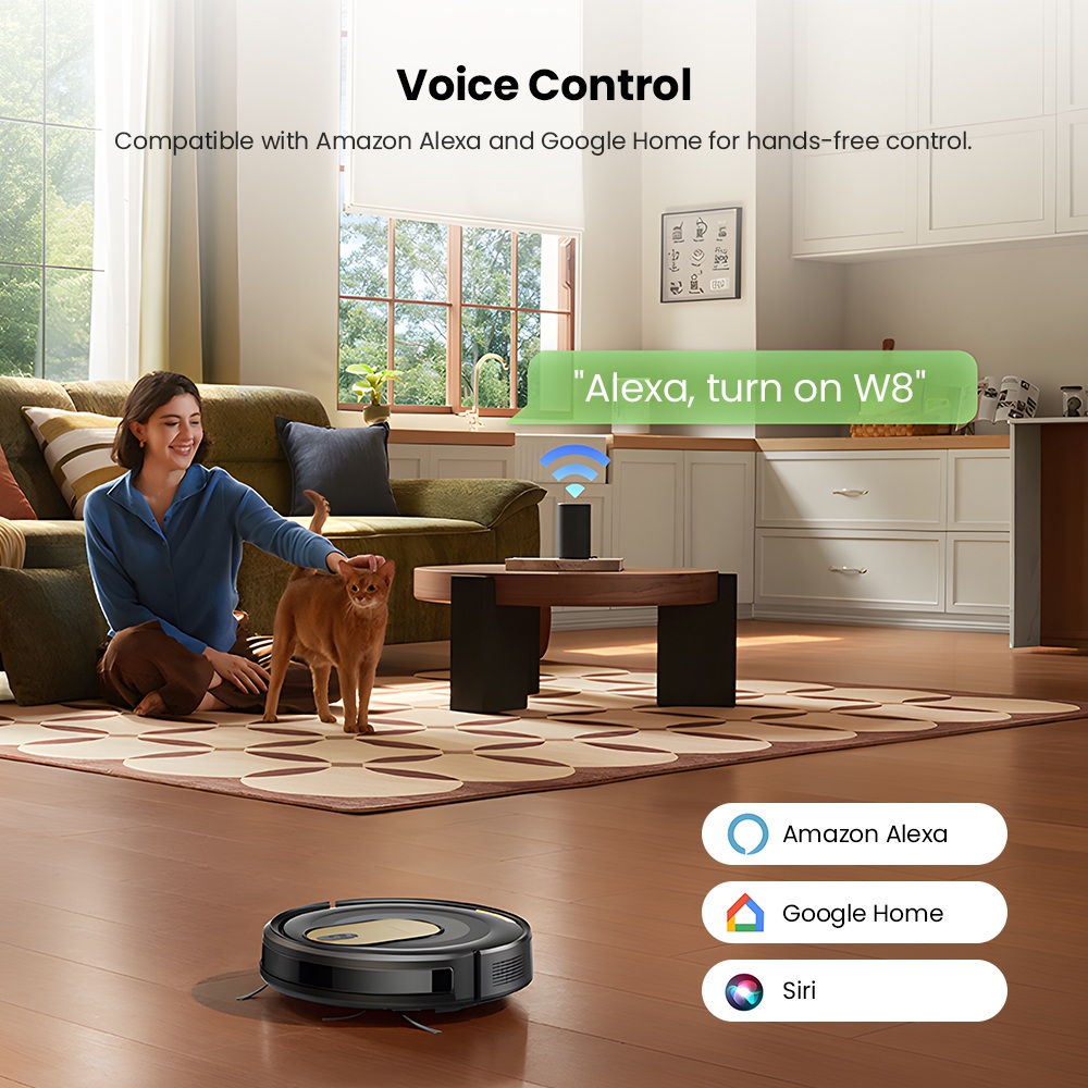 Vactidy W8 2in1 Robot Vacuum Mop 5000Pa CarpetBoost Suction