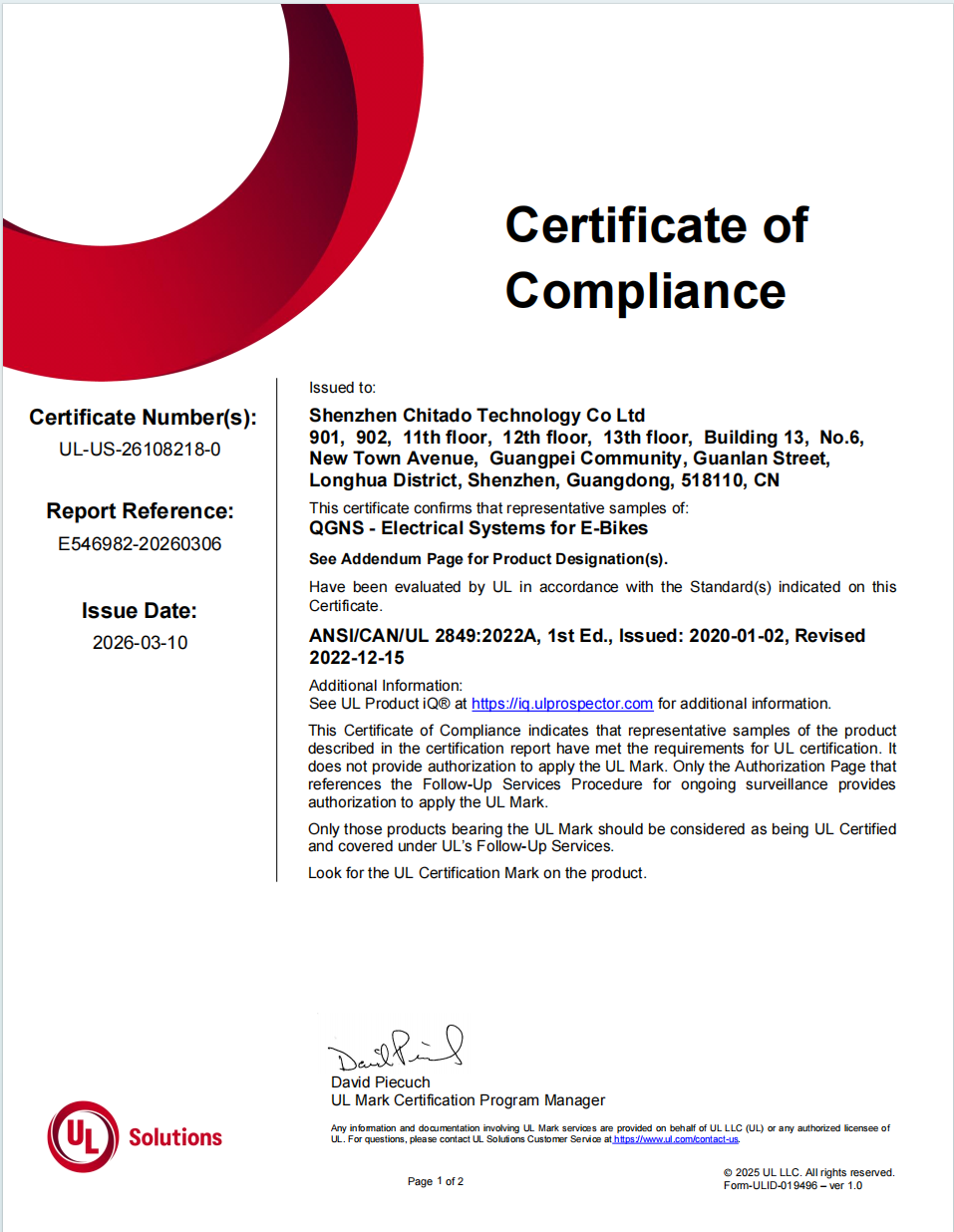 EB263 UL-Certified