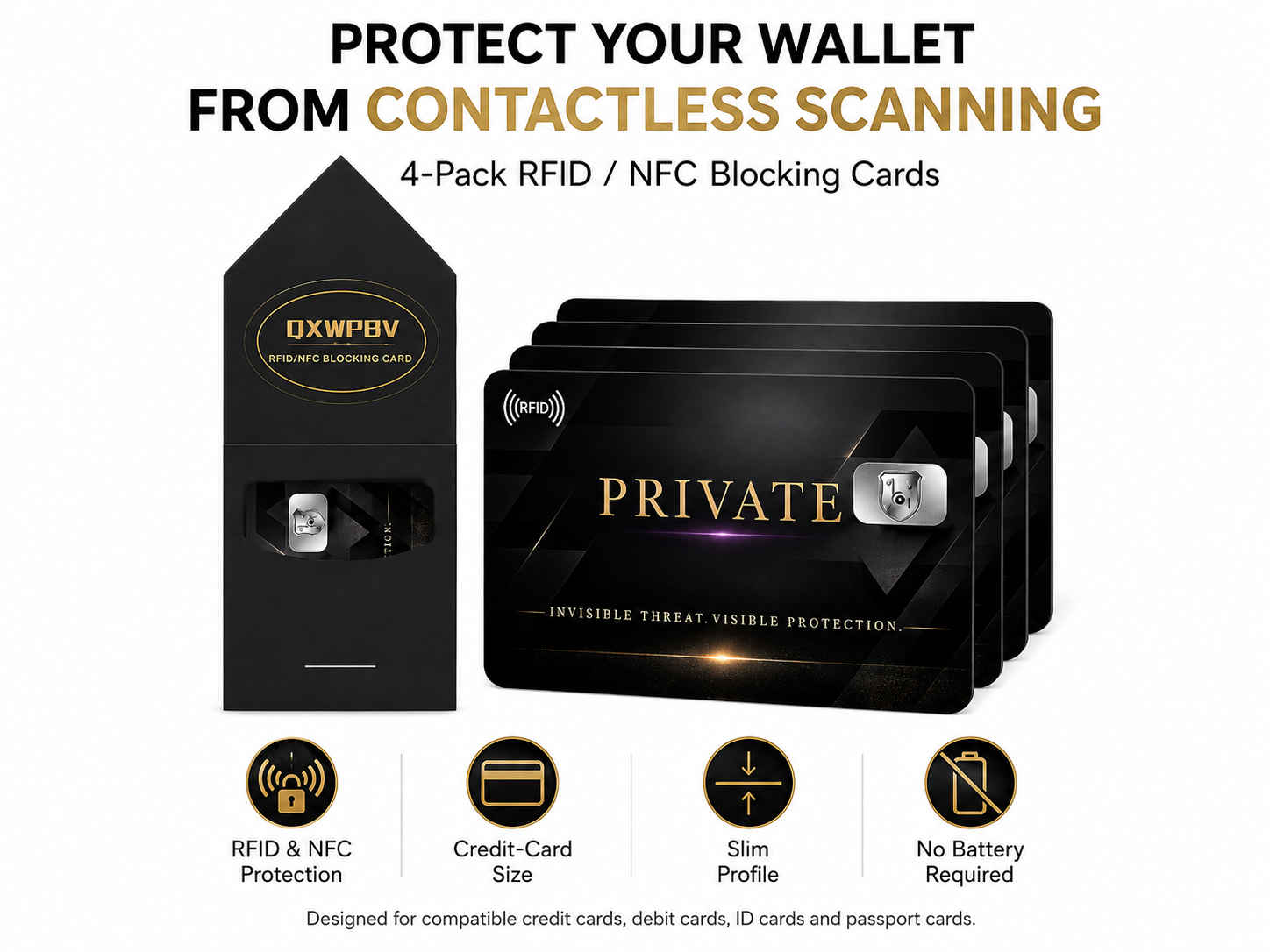 RFID blocking card, NFC blocking card, RFID blocker
