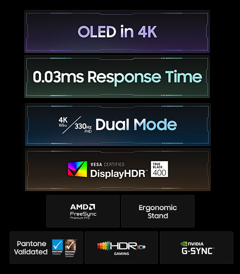 32 Inch Odyssey OLED G7 G73SH 4K UHD 165Hz / FHD 330Hz Gaming OLED