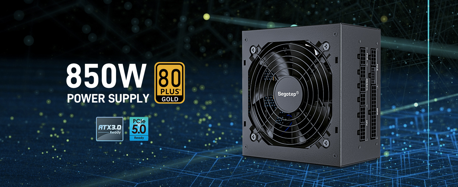 Segotep 850w 80+ Gold Certified PSU atx 3.0 PCIe 5.0 Full Modular Power  Supply