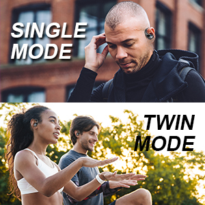 Single/Twin Mode The Bluetooth headset supports two-person use, so you can enjoy your own music on t