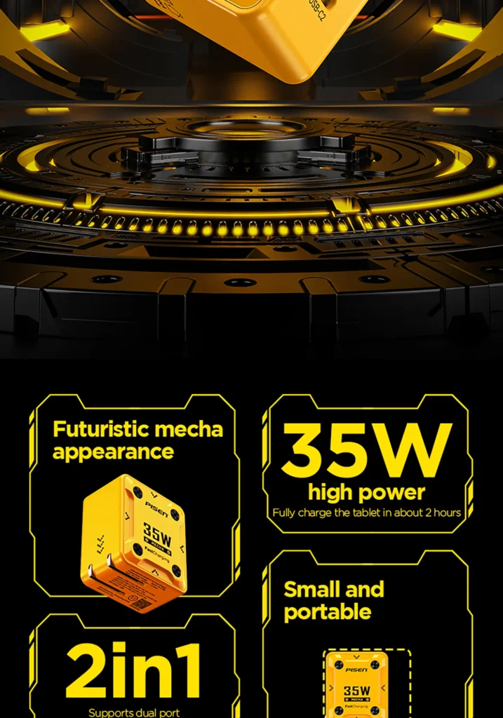 PISEN PD35W Mecha 2-Port Fast Charger (US)