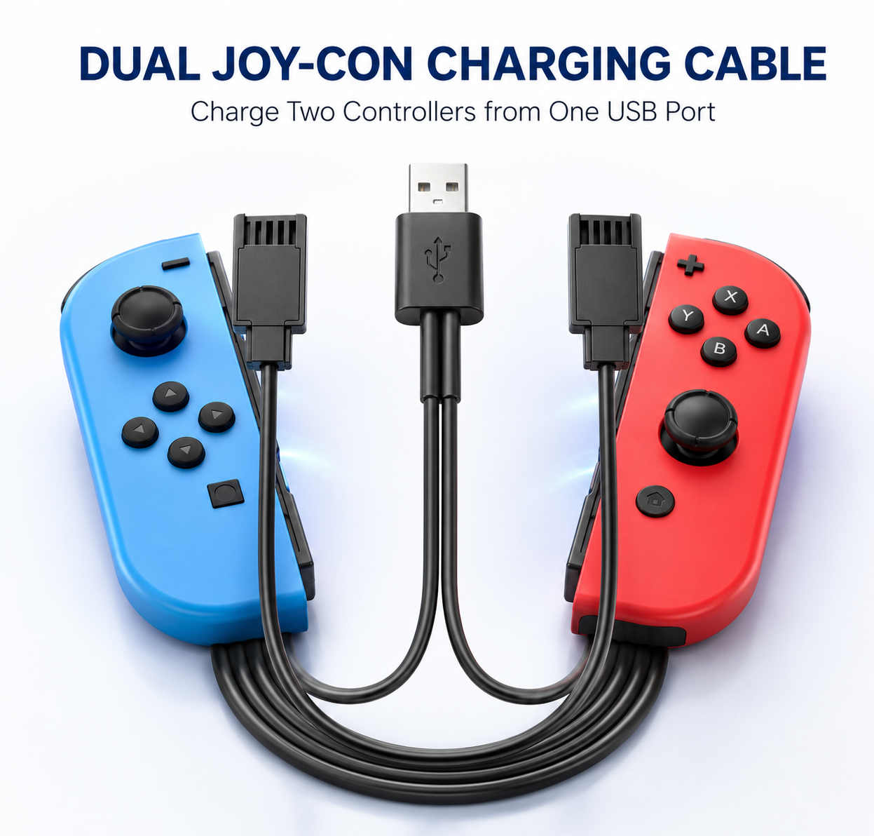 Joy-Con charging cable, Nintendo Switch controller charger, dual charging cable