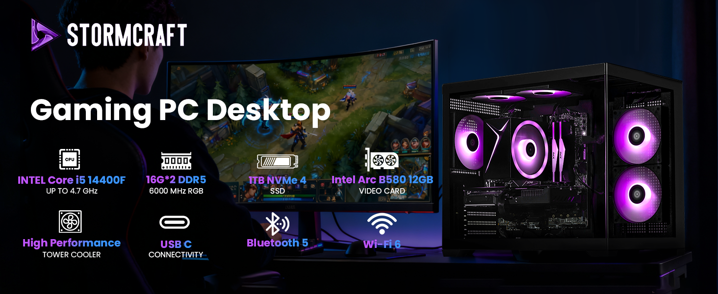 Stormcraft Gaming PC Desktop 8 features
