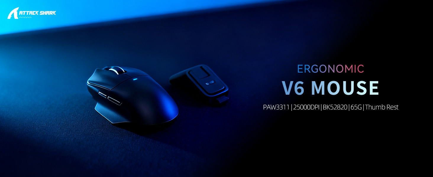 65g SUPERLIGHT Mouse with Magnetic Charging Dock, PixArt PAW3311 Gaming Sensor