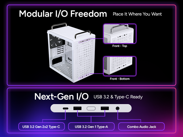Cooler Master QUBE 340 Micro-ATX Compact -Tower PC Case - White