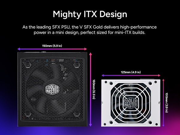 Cooler Master V850 SFX Gold 850W Fully Modular Power Supply White