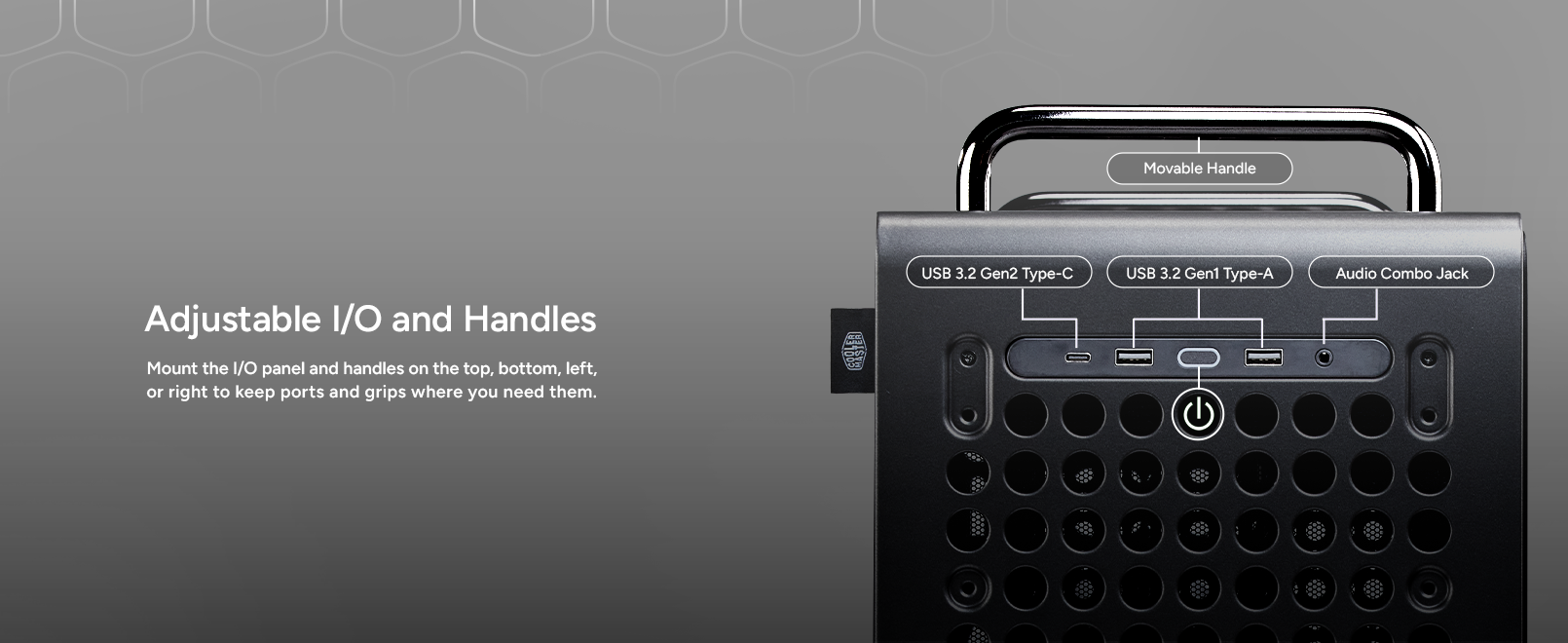 Cooler Master QUBE 540 Stardust Iron ATX Mid-Tower PC Case 