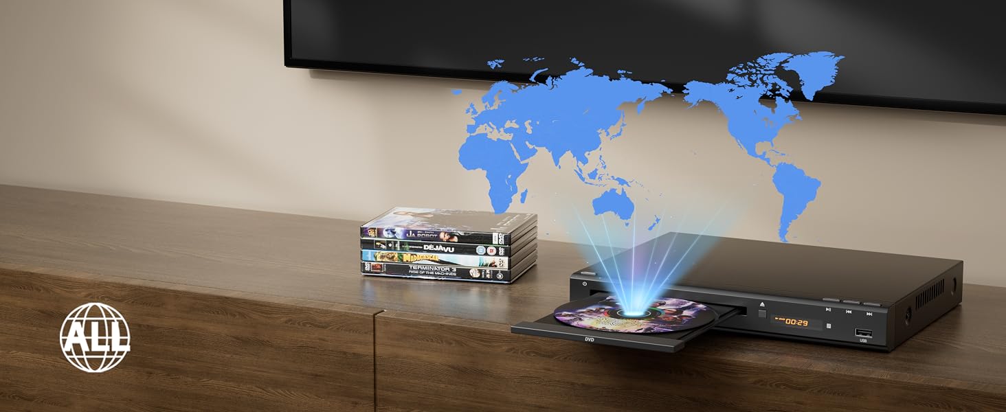 MEGATEK DP-260M55HD Region-Free HDMI DVD Player for TV