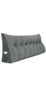 Corduroy Wedge Pillow Grey King Size