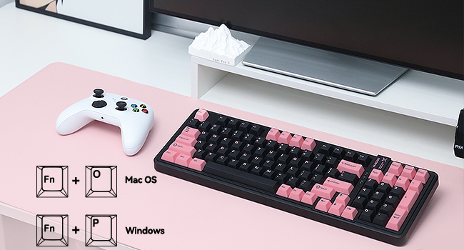 AUSDOM 98Pro Silent Wireless Mechanical Keyboard.Pre-lubed Tactile Switches(Green &White-slient)
