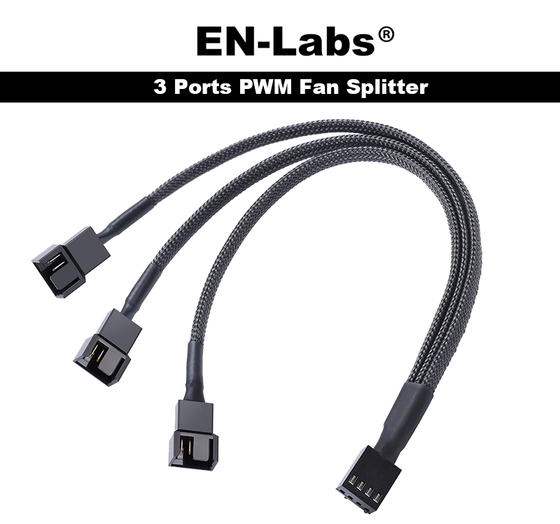 4 Pin PWM Fan Splitter Cable, 1 To 3 Way Hub For PC Cooling Fan & Water Cooler
