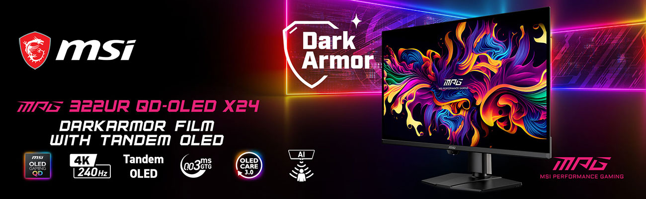 MSI MPG 322UR QD-OLED X24 Gaming Computer Monitor banner