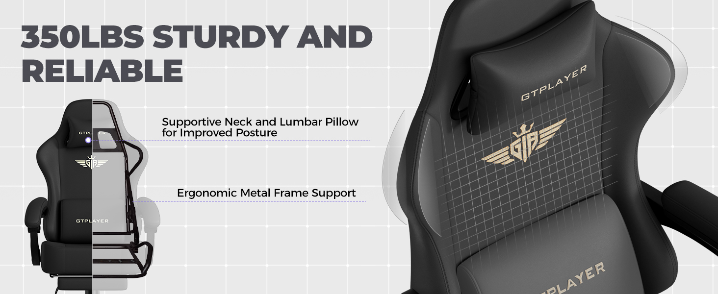 Gaming Chair, Big and Tall, High Back Ergonomic with Pocket Spring Cushion, Footrest, Lumbar Support