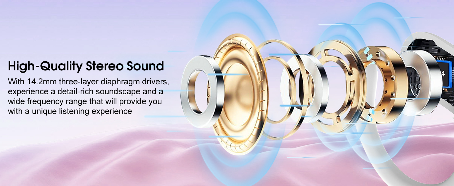 Wireless Earbuds 75hrs Bluetooth 5.4 Headphone Sport, Bluetooth Earbuds Stereo Deep Bass Over Ear Bu