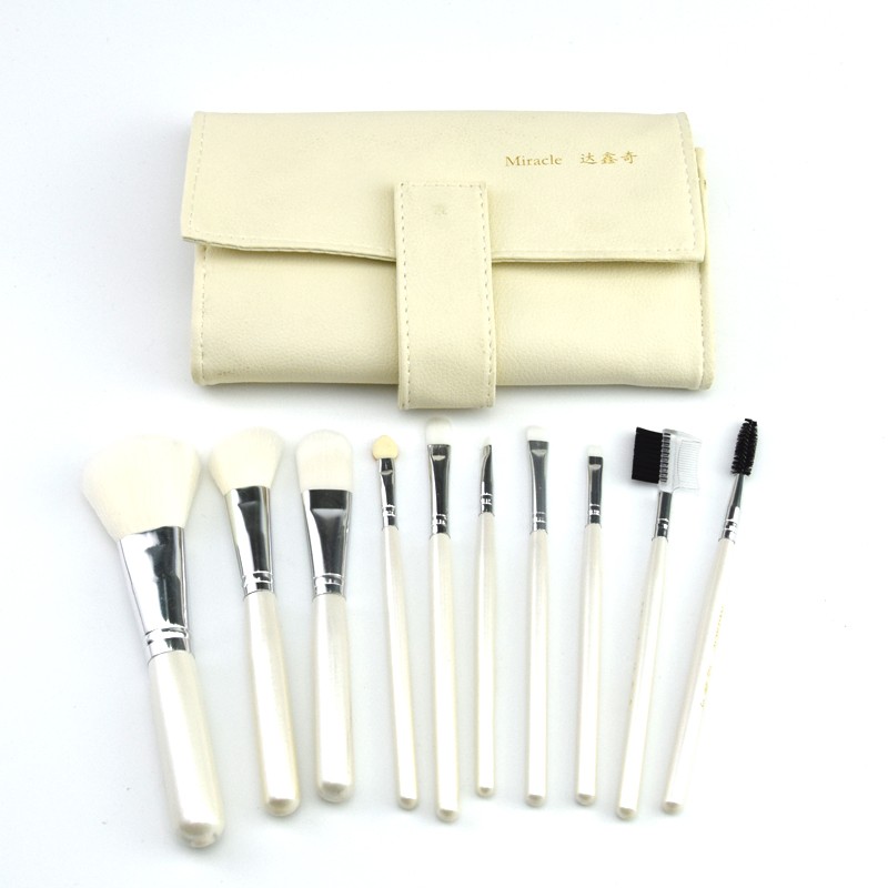 10pcs White Makeup Brush Set