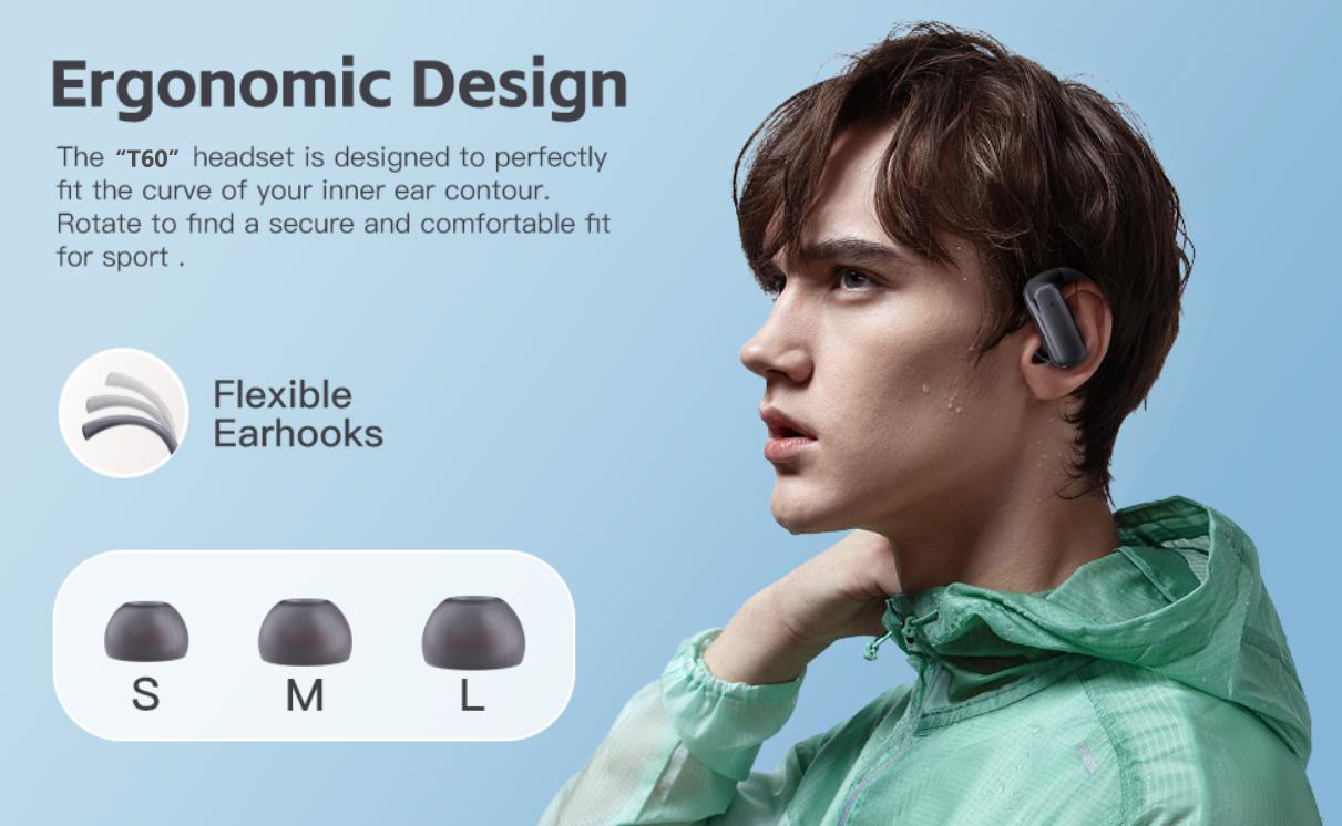 True Wireless Earbuds, Bluetooth Headphones with Earhook