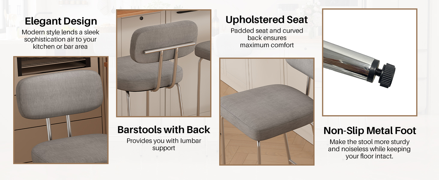 Counter Stools with Backrest