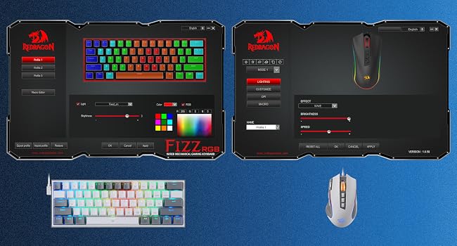 Redragon CB201 Gaming Keyboard & Mouse Combo, 61 Keys K617 Wired RGB Gaming Keyboard and 8000 DPI Wi