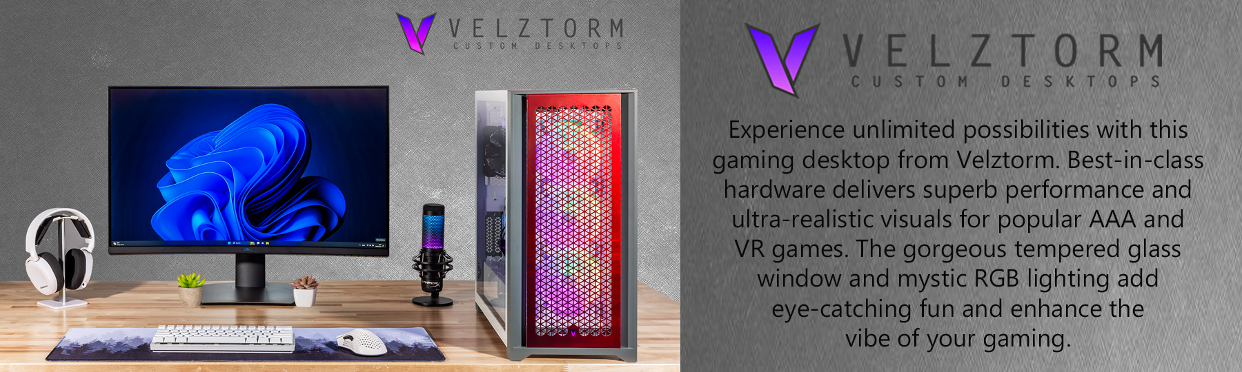 Velztorm The Wanderer Custom Art Design Gaming Desktop PC Red Edition