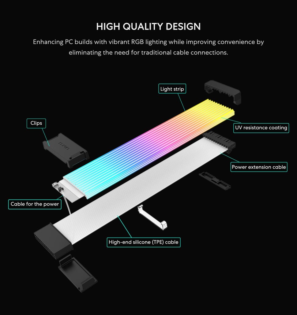 Strimer Wireless,24 Pin, RGB Power Extension Cable