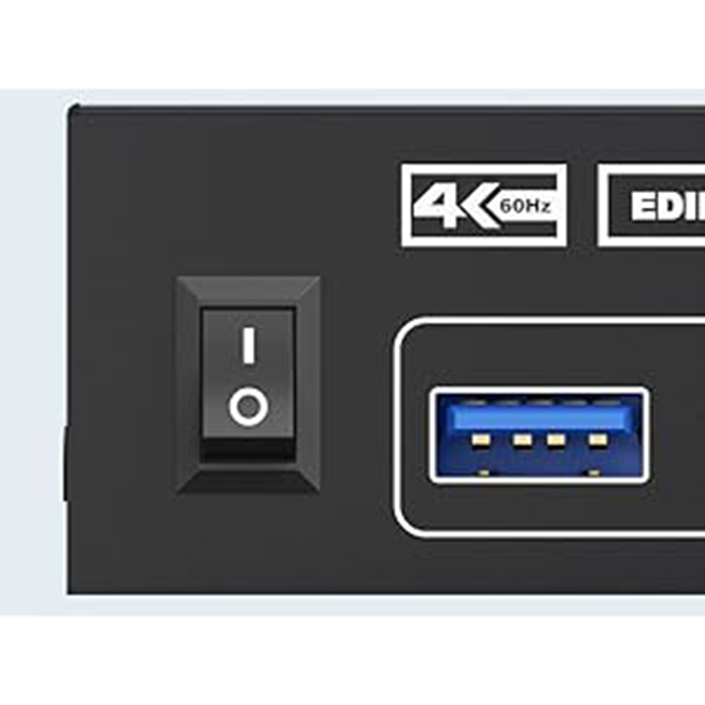 ON/OFF Switch Restart HDMI KVM with one click, no need to unplug and plug cables back and forth.
